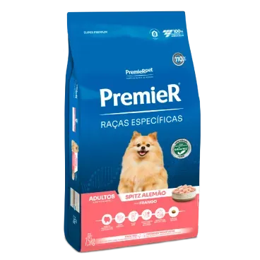 Racao Premier Racas Especificas Spitz Alemao Adultos 7.5kg lateral
